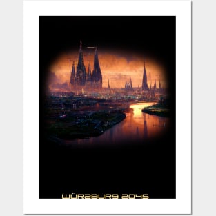 Futuristic Wuerzburg 2045 Artwork Posters and Art